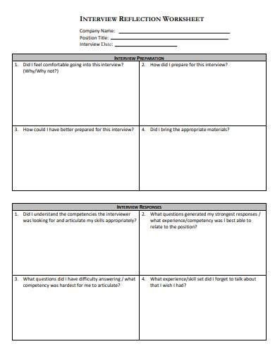 FREE 10 Reflection Worksheet Samples In PDF DOC