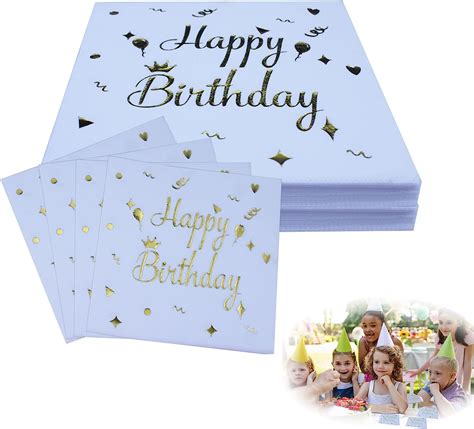 Serviettes Joyeux Anniversaire Serviettes Joyeux Anniversaire Or Papier