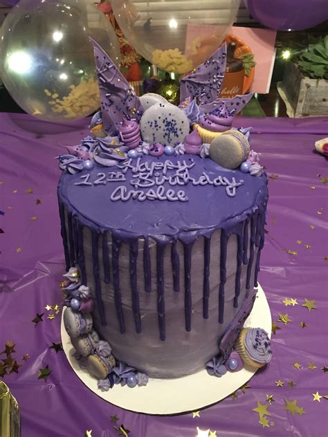 Purple Drip Cake Drip Cakes Cake Desserts