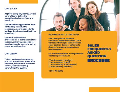 Free Sales Frequently Asked Questions Brochure Template Edit Online