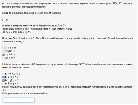 Solved 1 Point In This Problem We Work Out Step By Step A