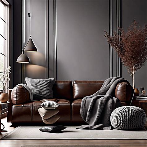dark brown leather sofa living room ideas