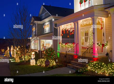 These Traditional Victorian Style Homes In A Christmas Townvillage