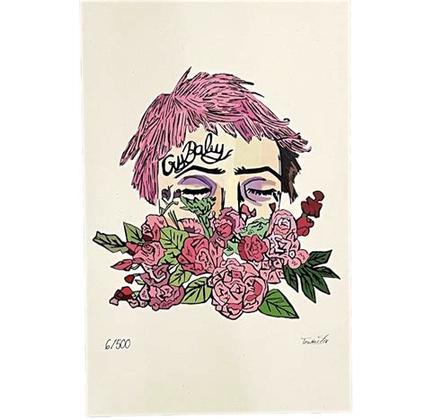 Lil Peep New Lil Peep Roses Signed Print Grailed