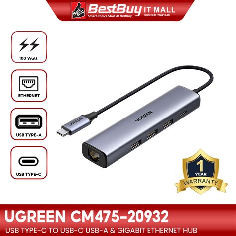 Ugreen Usb Type C To Usb Type C Usb Type A Gigabit Ethernet