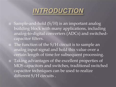 Sample And Hold Circuit Ppt