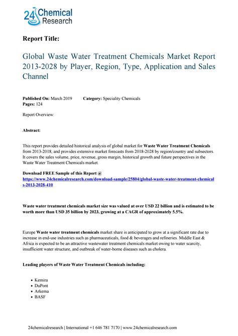 Global Waste Water Treatment Chemicals Market Report By