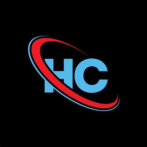HC logo. HC design. Blue and red HC letter. HC letter logo design ...