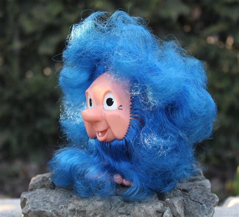 Vintage Rubber Troll Toy Gnome Cephalopod German DDR Toy Blue | Etsy