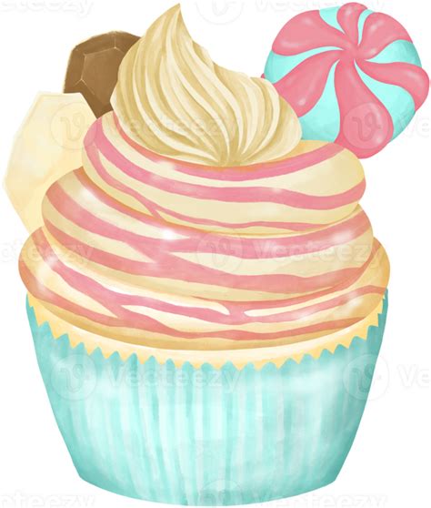 Watercolor Cupcake Elements 23294907 Png