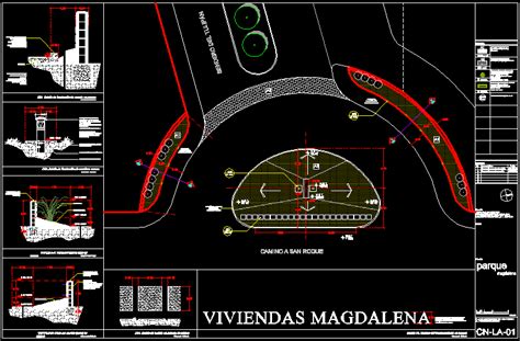 Detalles De Acceso A Fraccionamiento En DWG 421 71 KB Librería CAD