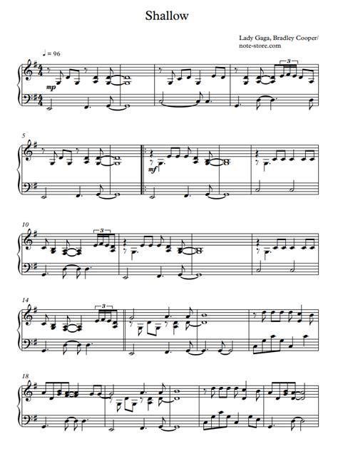 All Music Music Notes Printable Sheet Music A Star Is Born Bradley