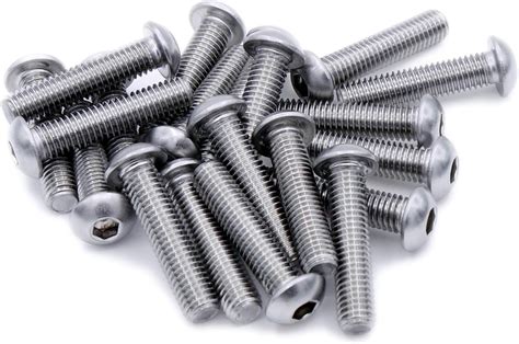 M2 2mm X 4mm Hex Socket Button Machine Screw Bolt Stainless Steel