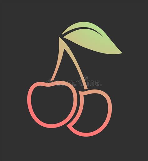Elegant cherry symbol stock vector. Illustration of leaf - 298421935