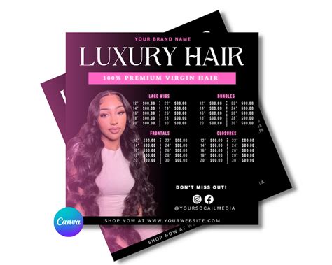 DIY Hair Price List Flyer Hair Flyer Hair Price List Hair