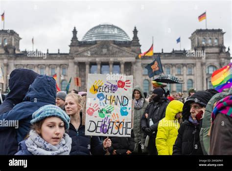 Berlin Deutschland Demo Gegen Rechtsextremismus Unter