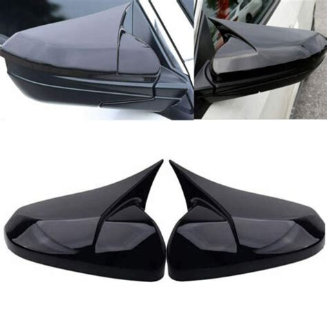 Ox Horn Style Side Wing Mirrors Cap Cover Gloss Black For Honda Civic 2016 2021 Ebay