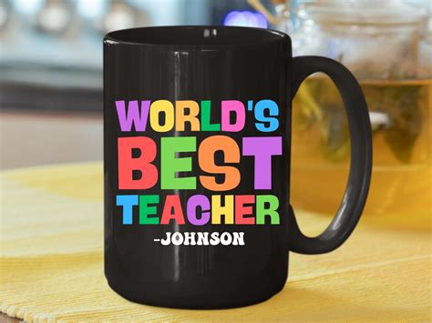 Custom Teacher Mug Worlds Best Teacher Mugteacher Mug Etsy