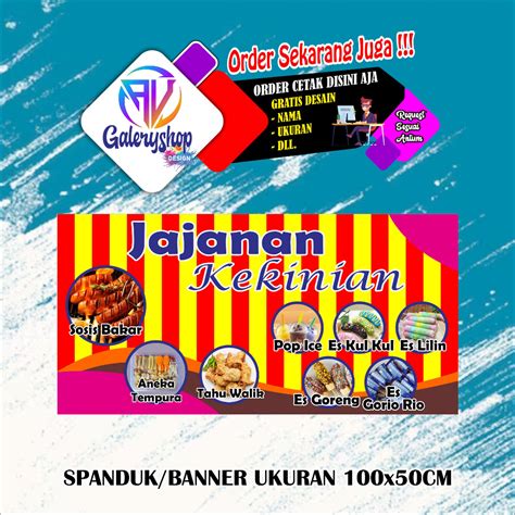 Jual Mmt Spandukbanner Jajan Kekiniankeren Dll Ukuran 100x50cm