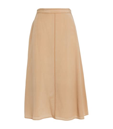 Joseph Grey Silk Blend Midi Skirt Harrods Uk