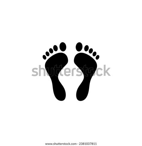 Footprint Human Feet Black Silhouette Footprint Stock Vector Royalty