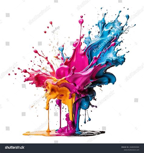 Colorful Ink Splashes Vector Illustration Stock Illustration 2428355593