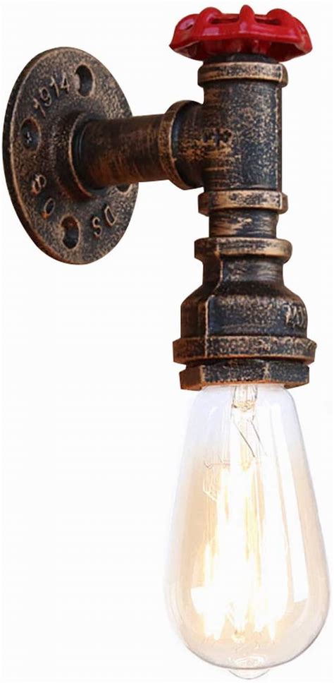 Newrays Industrielle Wandleuchte Rohr 1 Arm Licht Retro Steampunk