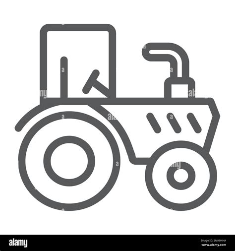 Tractor Line Icon Agriculture And Farm Vehicle Sign Vector Graphics