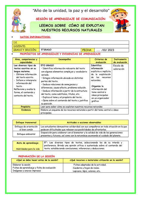 SES LUN Leemos Sobre CÓMO SE Explotan Nuestros Recursos Naturales