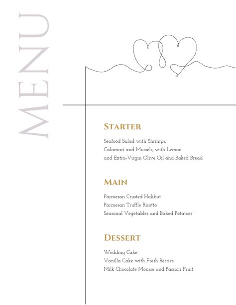 White Wedding Minimalist Menu Venngage