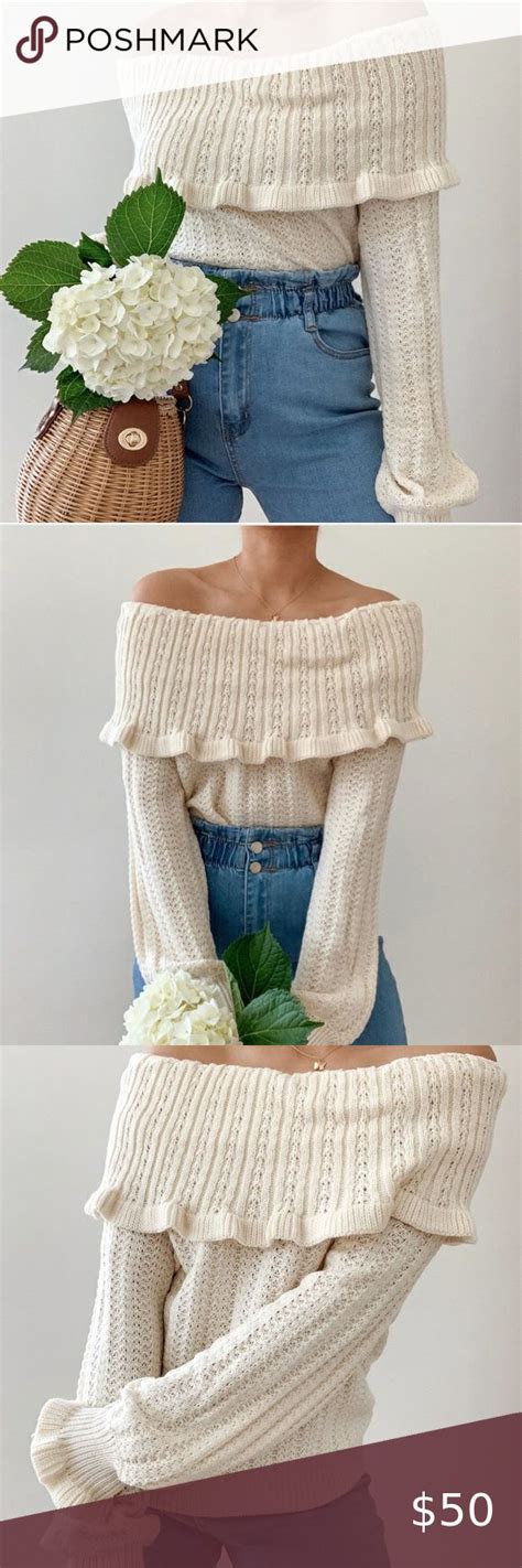 Breath Of Youth Off The Shoulder Sweater Shoulder Sweater Sweaters