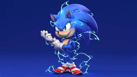 Sonic the Hedgehog Wallpaper 4K, Blue background, 5K