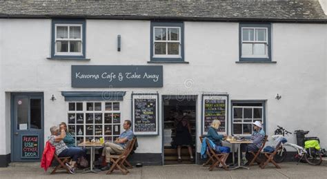 Tourists Visiting A Cafe In St Marys Scilly Isles Uk Editorial Stock