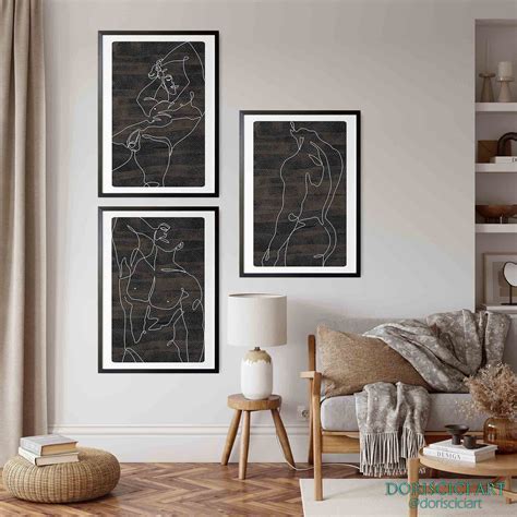 Man Nude Printable Set Of Gay Art Printmale Line Art Etsy