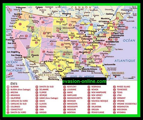 Carte Etats Unis Villes Voyage Carte Plan