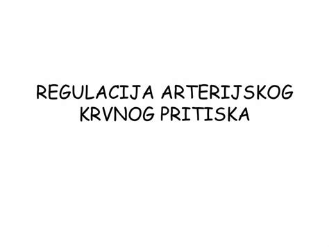 PDF REGULACIJA ARTERIJSKOG KRVNOG PRITISKAstudije Med Bg Ac Rs Wp