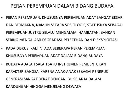 Peran Perempuan Adat Dalam Pelestarian Budaya Bangsa Oleh