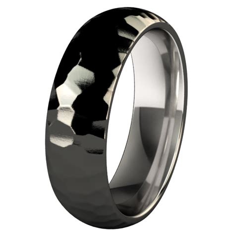 Crater - Women's Titanium Ring with hammered finish. | Titanium Rings