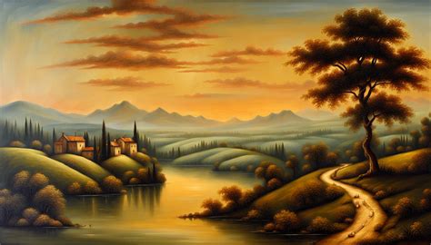 Alluring Landscape Oil Painting Inspired By Leonardo Da Vinci