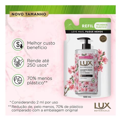 Refil Sabonete Líquido Lux Botânicals Flor De Cerejeira 500ml Drogaria Sao Paulo