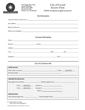 Fillable Online Escrow Form Updated Docx Fax Email Print