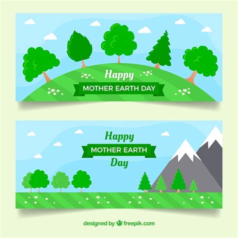 Free Vector Happy Mother Earth Day Banners