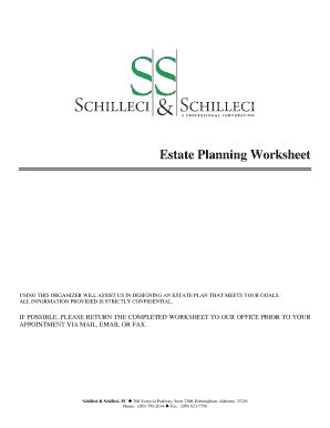 Fillable Online Estate Planning Worksheet For Married Couple