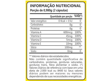 Kit 2 Silício Vitaminas 60 cápsulas Maxinutri o Melhor