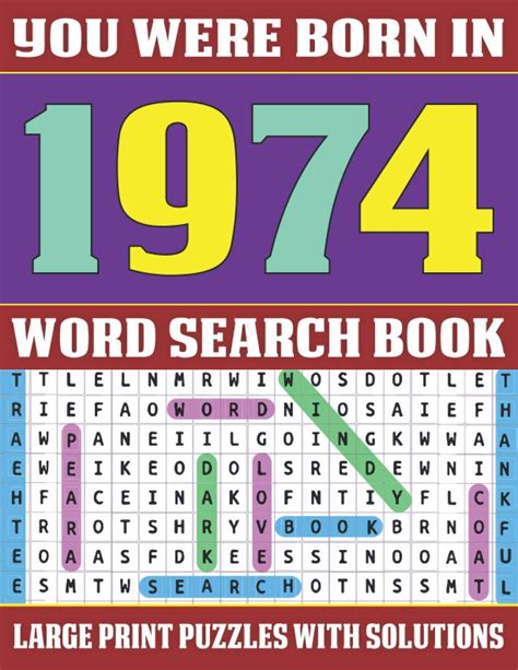 Buy You Were Born In 1974 Word Search Book Word Search Puzzles For