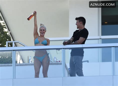 Lana WWE Sexy WWE Wrestler Curves In A Blue Bikini As She Dances In Balcony AZNude