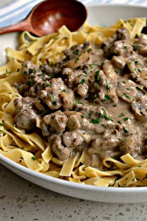 Easy Ground Beef Stroganoff Recipe Small Town Woman