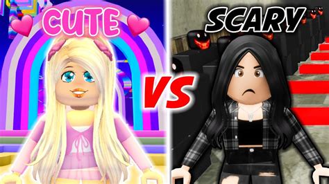 CUTE VS SCARY OBBY CHALLENGE IN ROBLOX YouTube