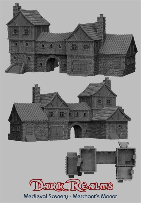 Merchant's Manor 15mm 28mm 32mm Dark Realms Medieval - Etsy