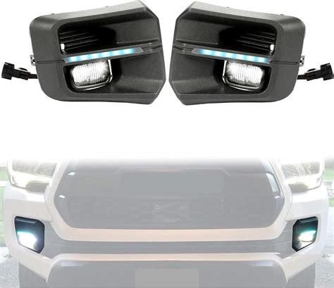 LED Fog Lights Kit For Toyota Tacoma Clear Lens With Bezel And Wiring